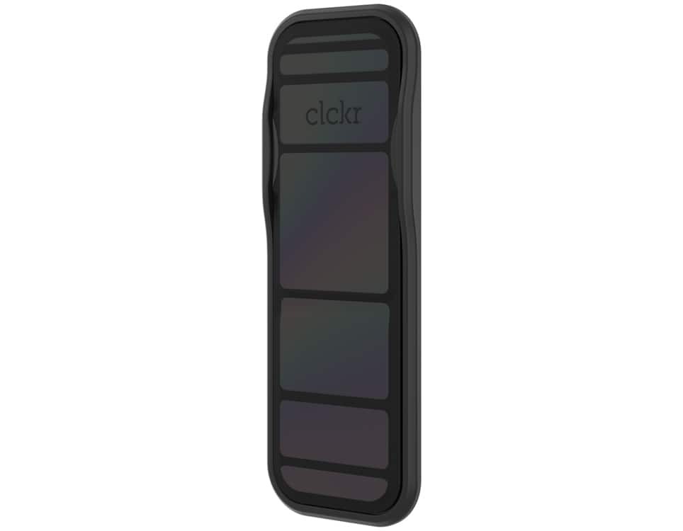 CLCKR Universal Cell Phone Grip Holder and Expanding Stand - Reflective Black