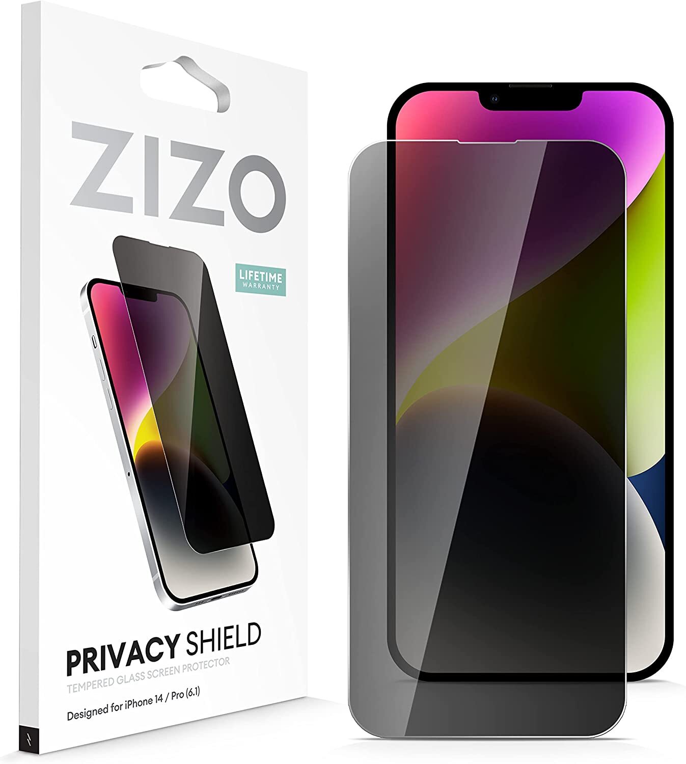 ZIZO Tempered Glass Screen Protector for iPhone 14 & iPhone 13 - Privacy