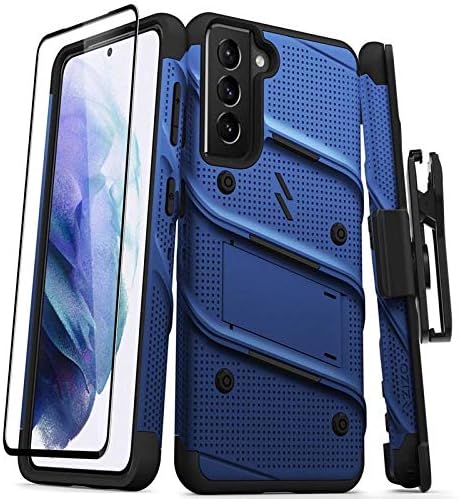 ZIZO Bolt Samsung Galaxy S21 Holster Case with Tempered Glass, Built-in Kickstand & Lanyard - 4 Colors