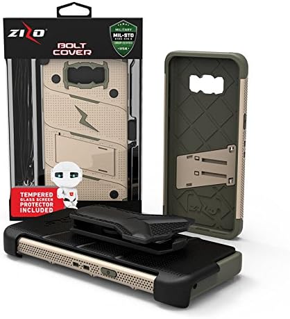 ZIZO Bolt Samsung Galaxy S8 Plus Holster Case with Tempered Glass. Kickstand & Lanyard (5 Colors)