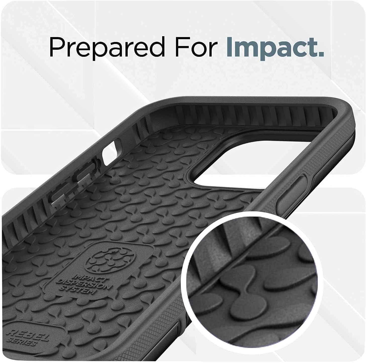 Encased Rebel iPhone 13 Pro Case with Holster, 10ft Impact Tested - Black