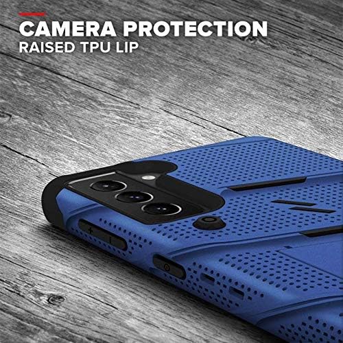 ZIZO Bolt Samsung Galaxy S21 Holster Case with Tempered Glass, Built-in Kickstand & Lanyard - 4 Colors