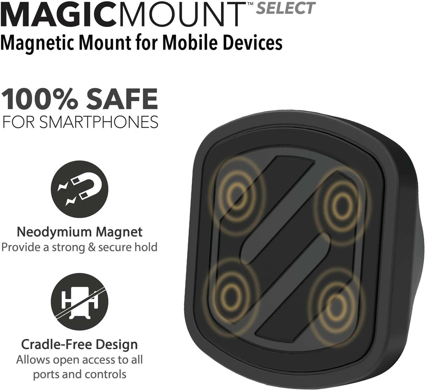 Scosche MagicMount Select Magnetic Car Dash Mount for Cell Phones - BLACK