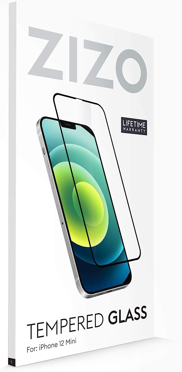 ZIZO Tempered Glass Screen Protector for iPhone 12 Mini Full Glue Clear / Black