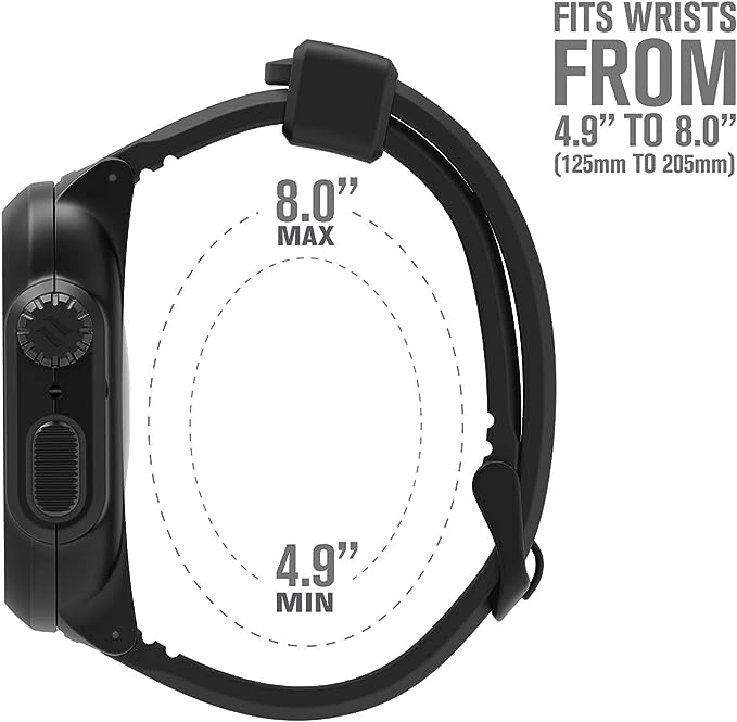 CATALYST 330ft Waterproof Case Designed for Apple Watch Series SE 6/5/4 44mm - BLACK