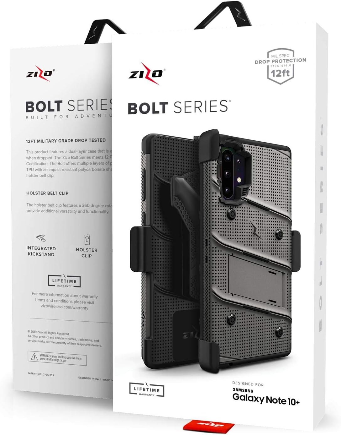 ZIZO Bolt Samsung Galaxy Note 10 Plus Holster Case. Kickstand & Lanyard (2 Colors)