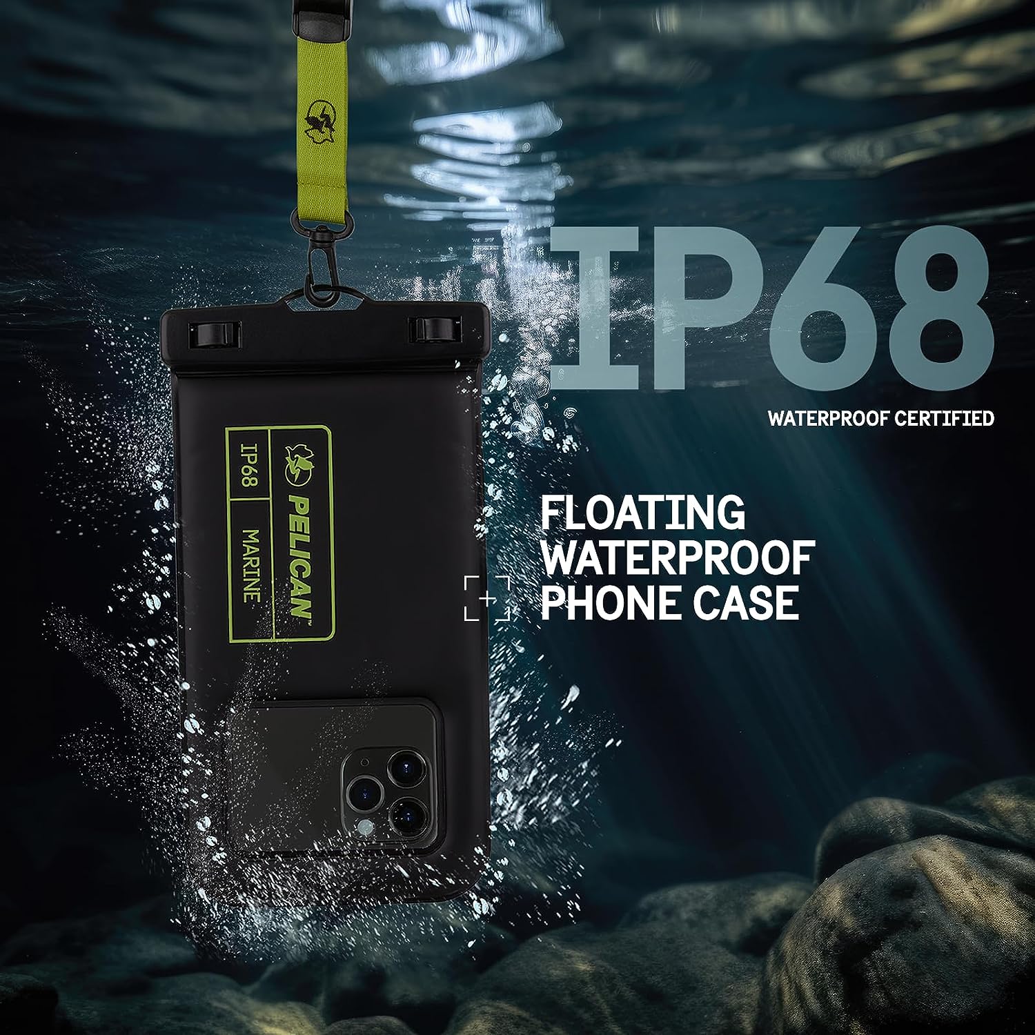 Pelican Marine Waterproof Floating Pouch Case for Phones & Valuables IP68 Rated