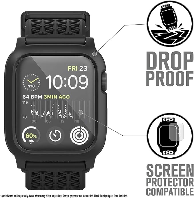 Catalyst Case for Apple Watch Series SE/6/5/4 44mm, 9.9 ft Drop Proof - Stealth Black