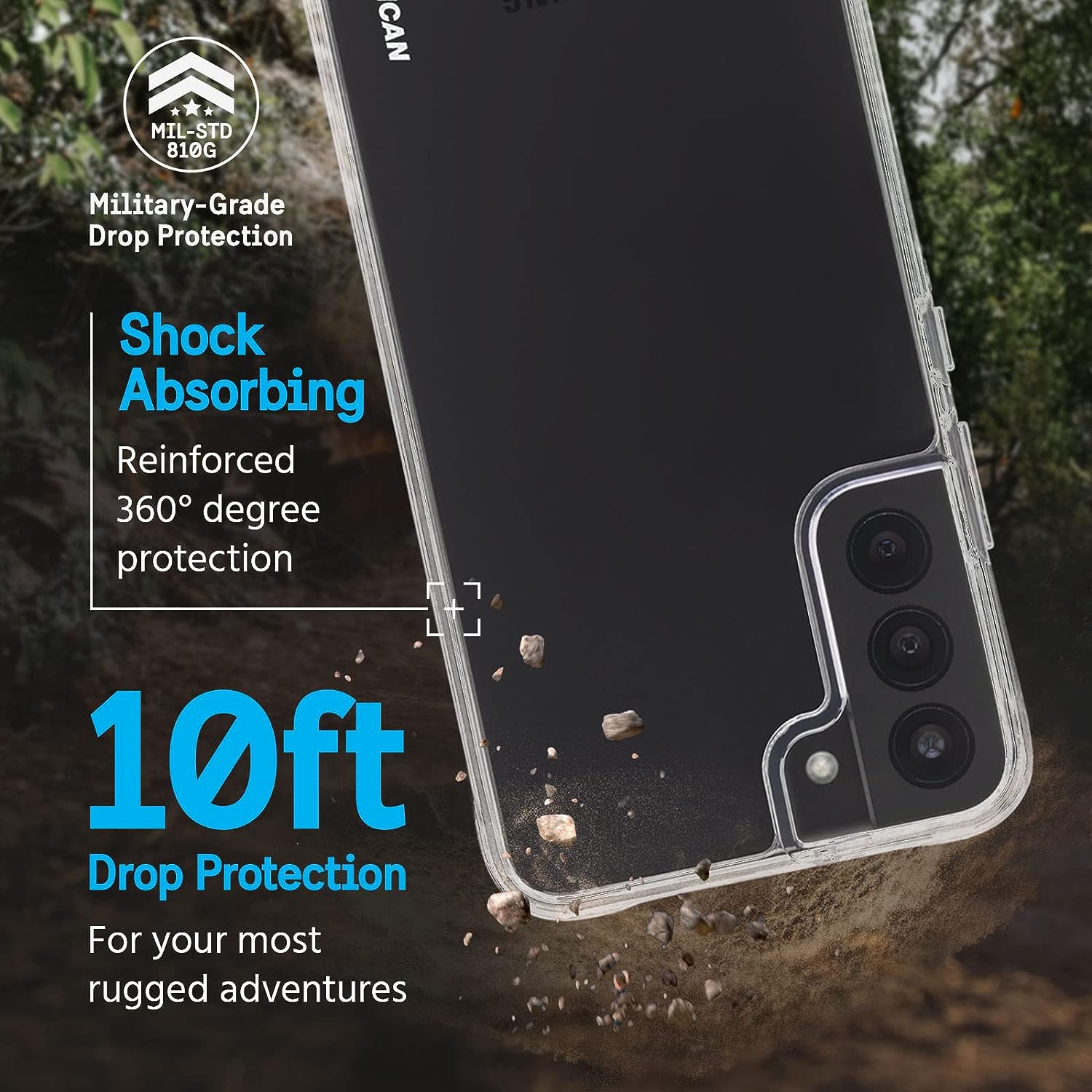 Pelican Protection Pack - Samsung Galaxy S22 Case with Tempered Glass - Clear