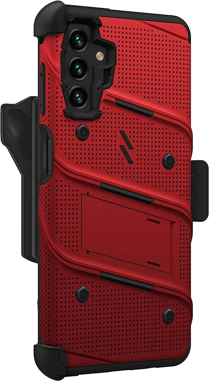 ZIZO Bolt Samsung Galaxy A13 / A13 5G Holster Case with Tempered Glass, Kickstand & Lanyard (3 Colors)