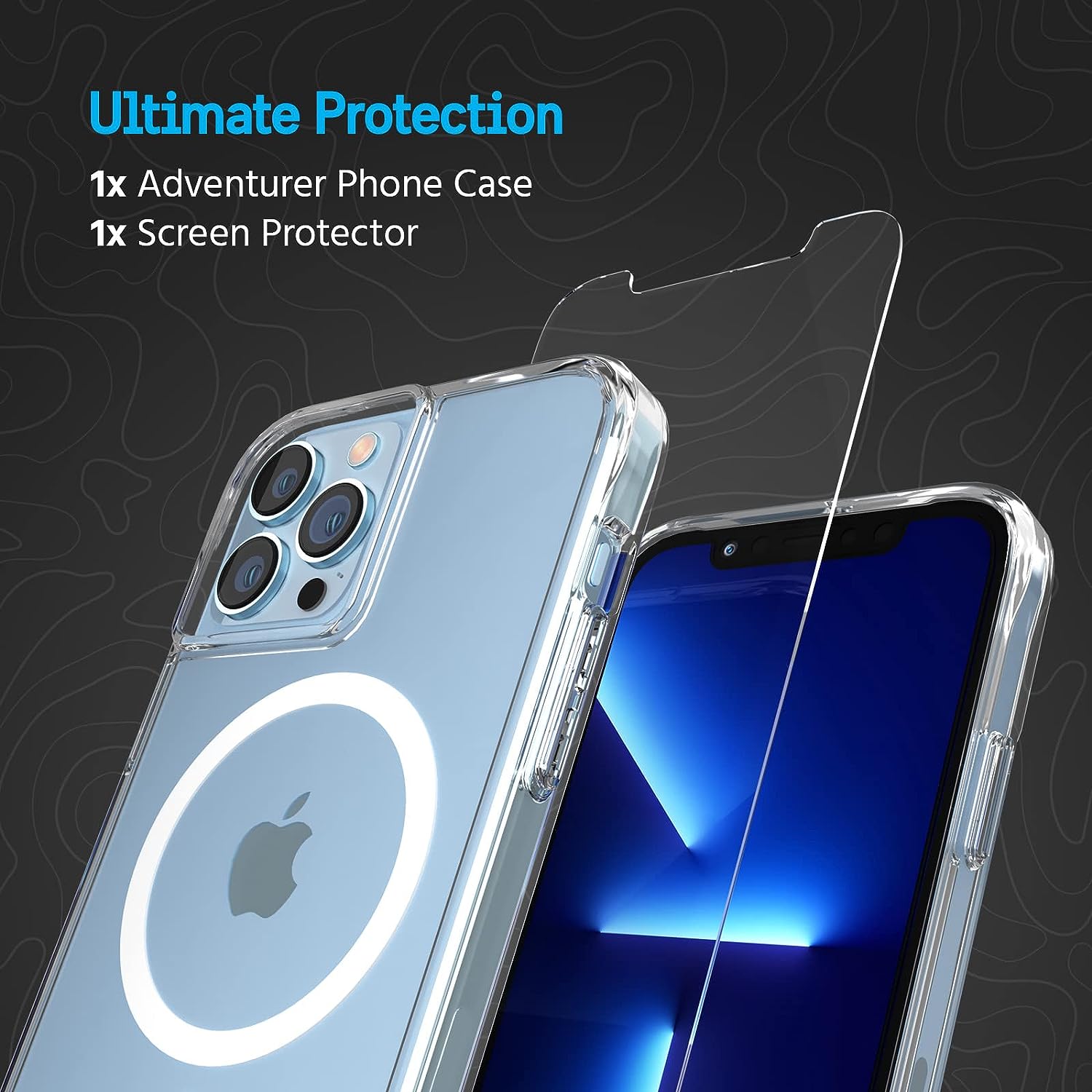 Pelican Protection Pack iPhone 13 Pro MagSafe Clear Case with Screen Protector