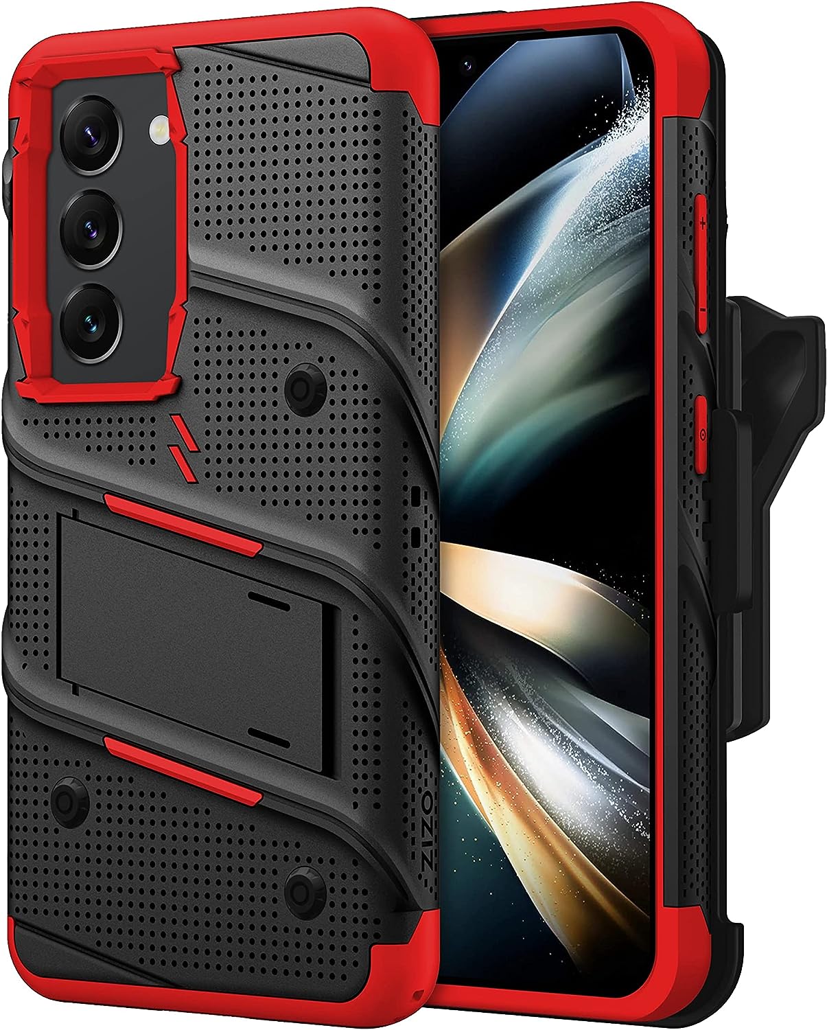 ZIZO Bolt Samsung Galaxy S23 5G Holster Case with Tempered Glass, Kickstand & Lanyard (3 Colors)