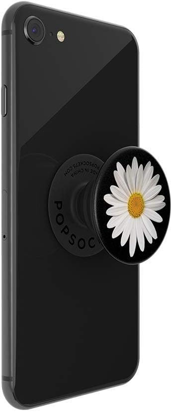 PopSockets PopGrip: Phone Grip and Phone Stand, Collapsible, Swappable Top - White Daisy