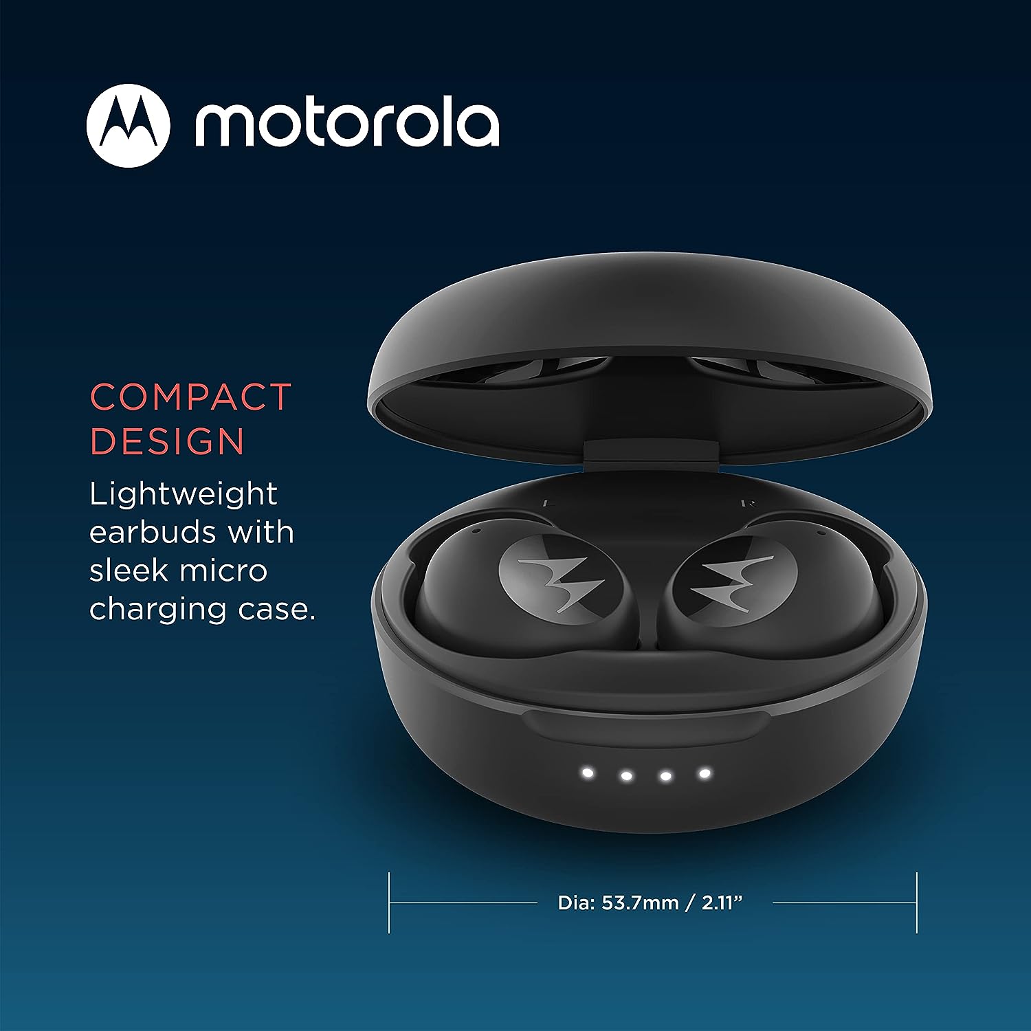Motorola Moto Buds 150 True Wireless Earbuds IPX5 Water Excellent Design, Resistant & Lightweight - Black