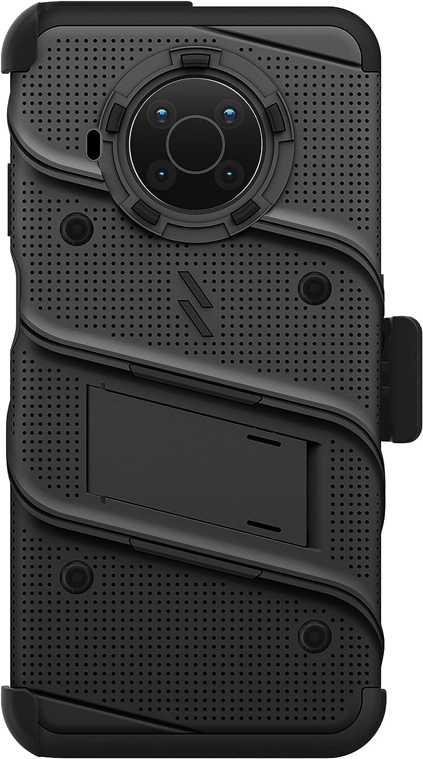 ZIZO Bolt Nokia X100 Holster Case with Screen Protector, Built-in Kickstand & Lanyard - Black