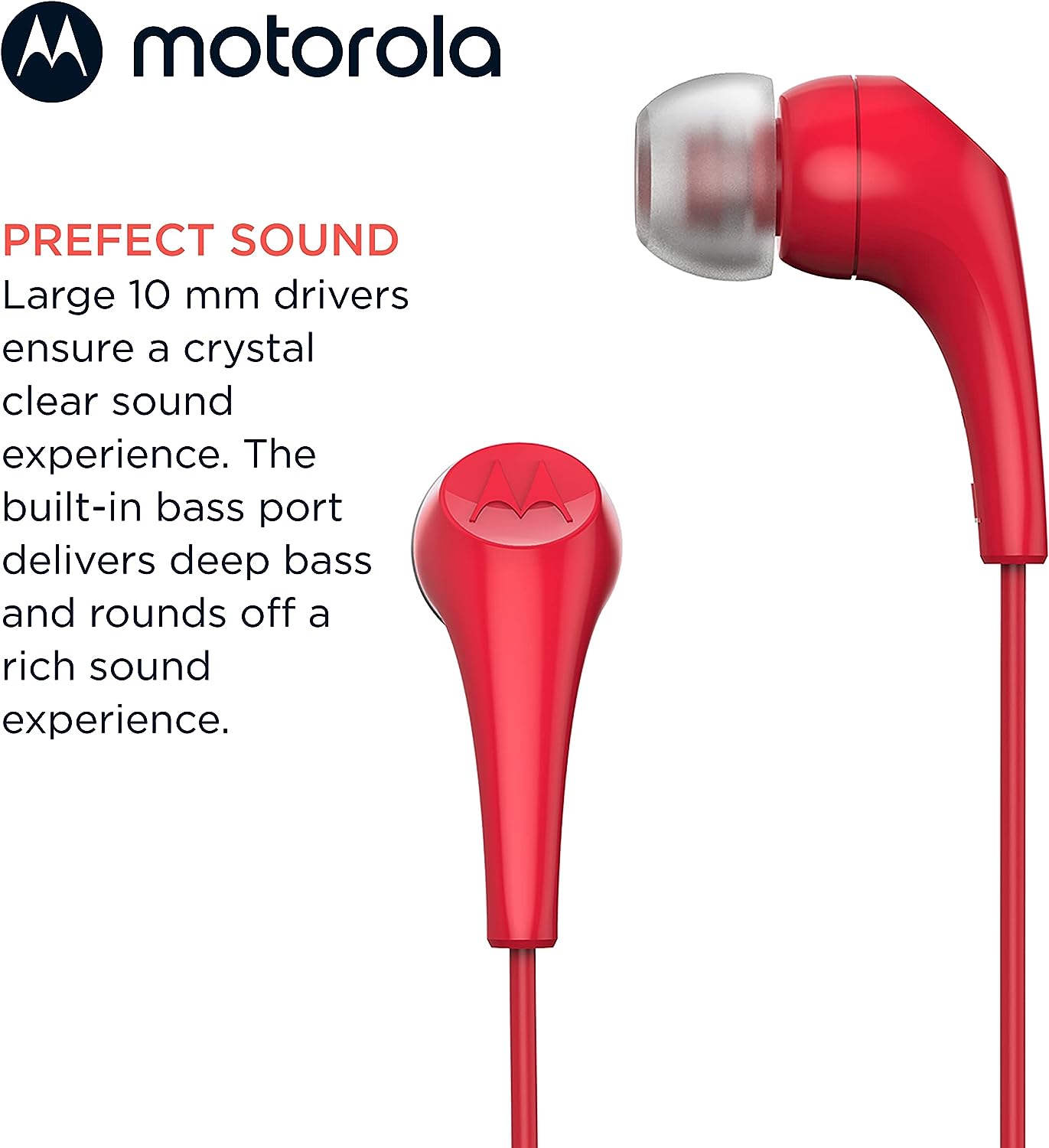 Motorola Earbuds 2-S In-ear Unsurpassed & Compact Wired Headphones with Mic (3 Colors)