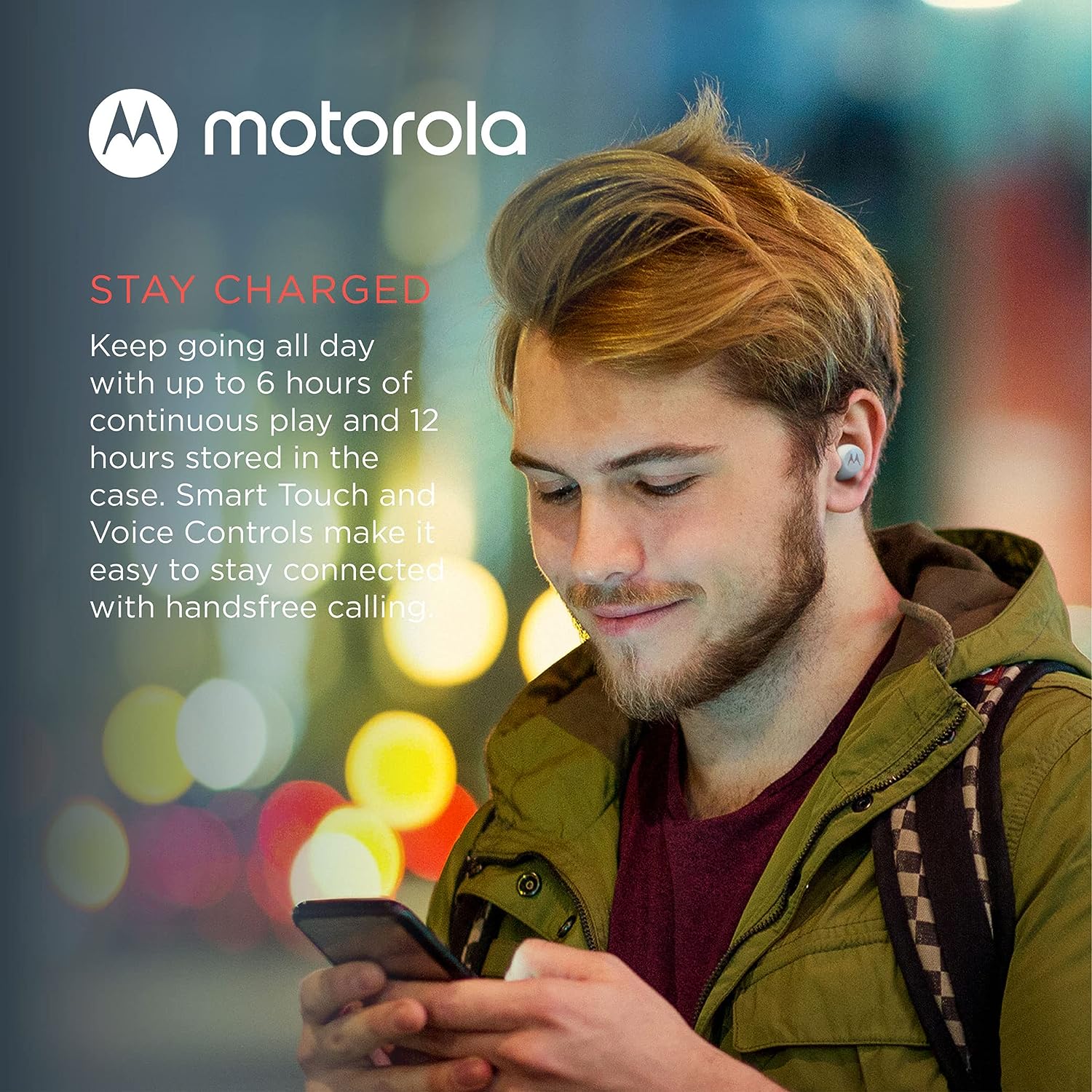 Motorola Moto Buds 150 True Wireless Earbuds IPX5 Water Excellent Design, Resistant & Lightweight - White