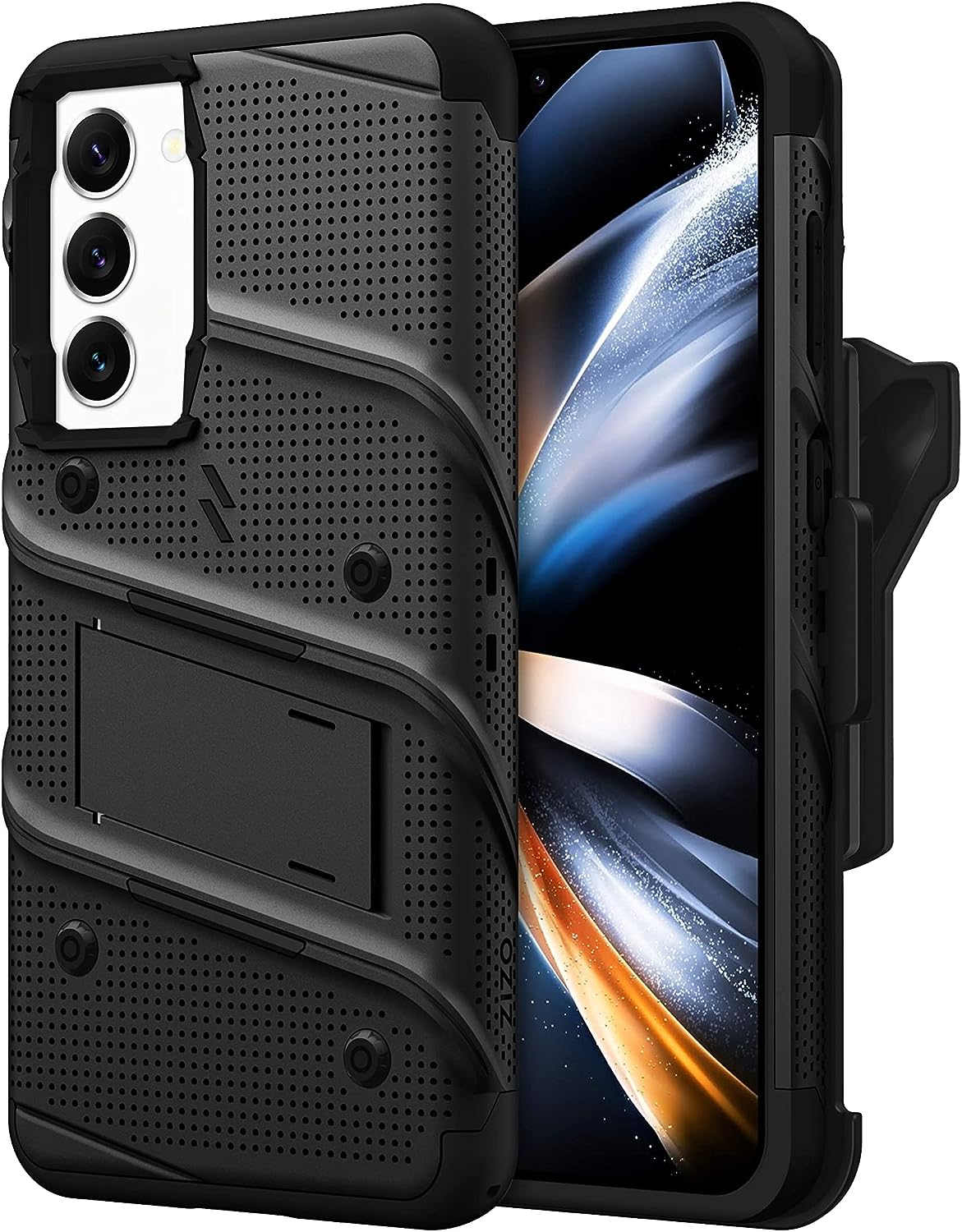 ZIZO Bolt Samsung Galaxy S23 Plus 5G - Holster Case, Built-in Kickstand, Tempered Glass & Lanyard (3 Colors)