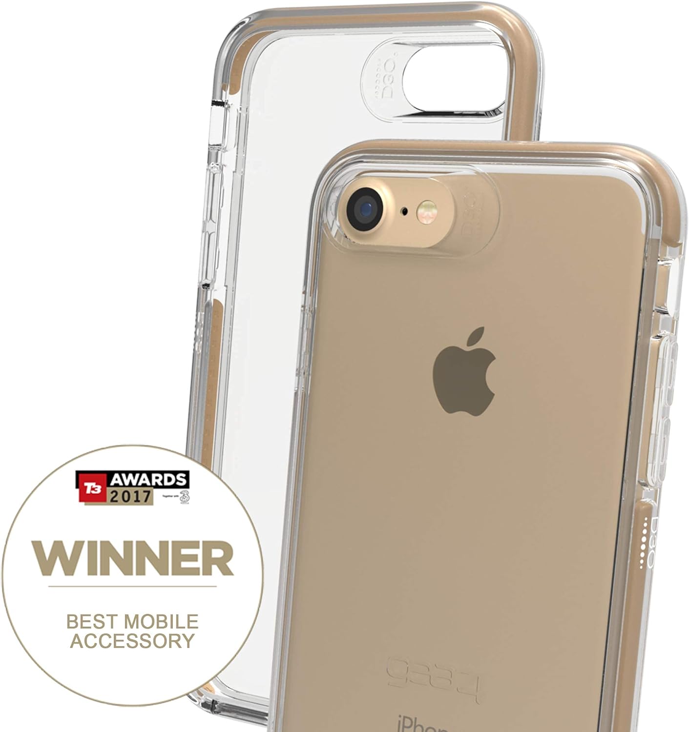 Gear4 Piccadilly Case for iPhone SE 2020 and iPhone 8, Advanced Impact Protection - Gold