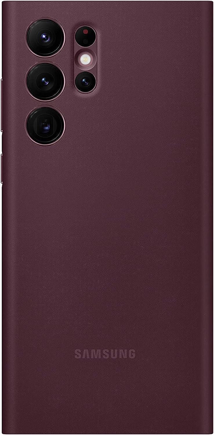 SAMSUNG Galaxy S22 Ultra S View Flip Cover, Official Protective Phone Case, US Version - Burgundy