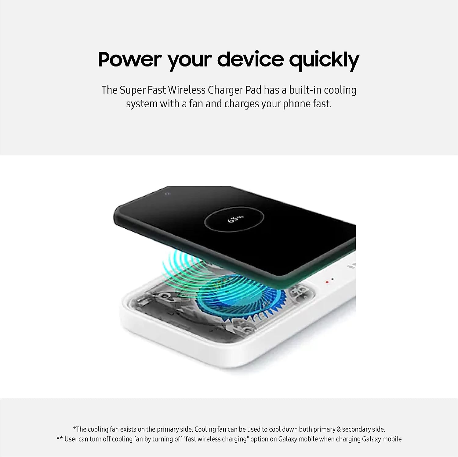 SAMSUNG 15W Wireless Charger Duo Super Fast Charging Pad for Galaxy Phones and Devices - Black