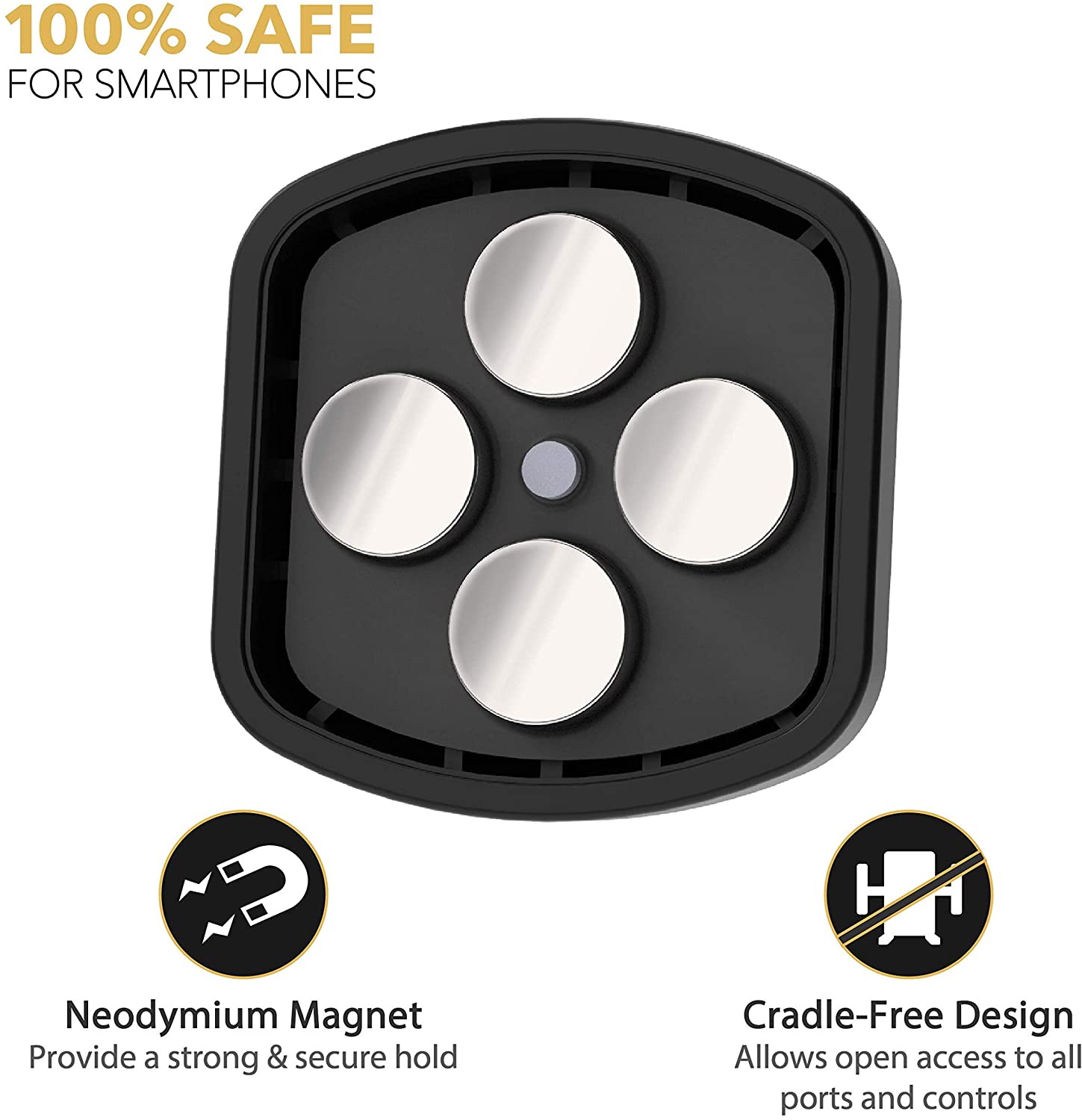 SCOSCHE MagicMount Crystal Universal Magnetic Phone and GPS Mount Perfect for Car, Home or Office - Black