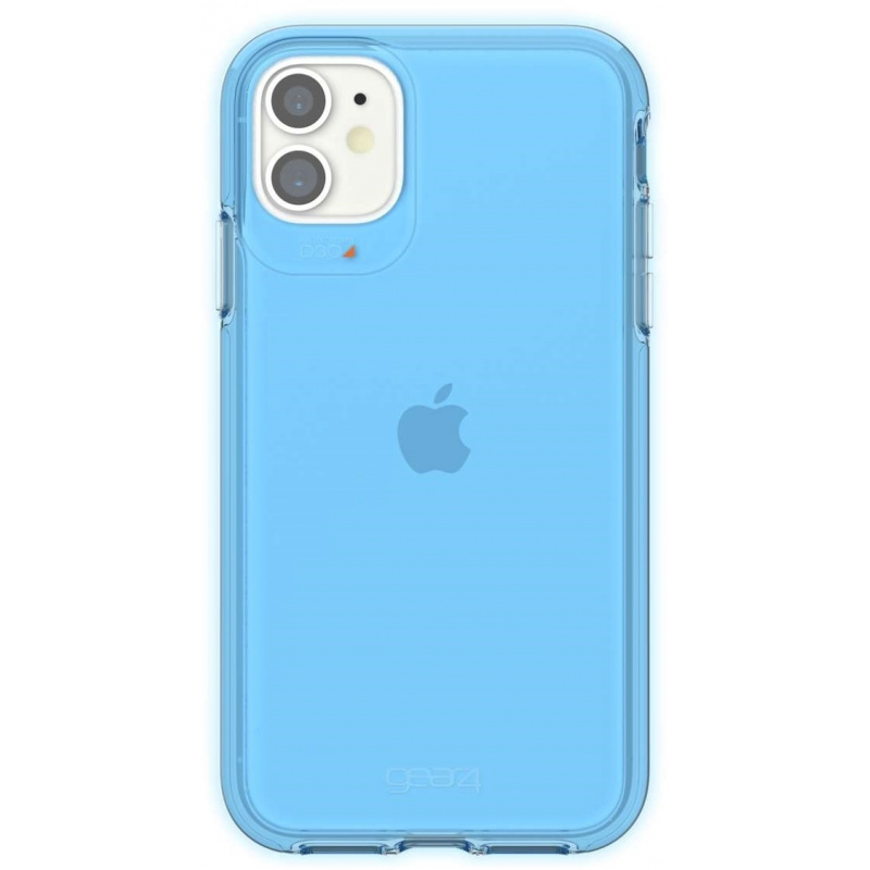 Gear4 Crystal Palace Neon Case for iPhone 11, Advanced Impact Protection Phone Cover – Neon Blue