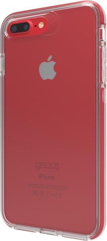 Gear4 Piccadilly Apple iPhone 7 Plus 8 Plus Case, Advanced Impact Protection - Clear/Red