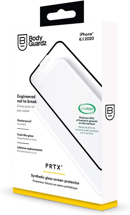 BodyGuardz PRTX Synthetic Glass Screen Protector Apple iPhone 12 6.1" - Clear