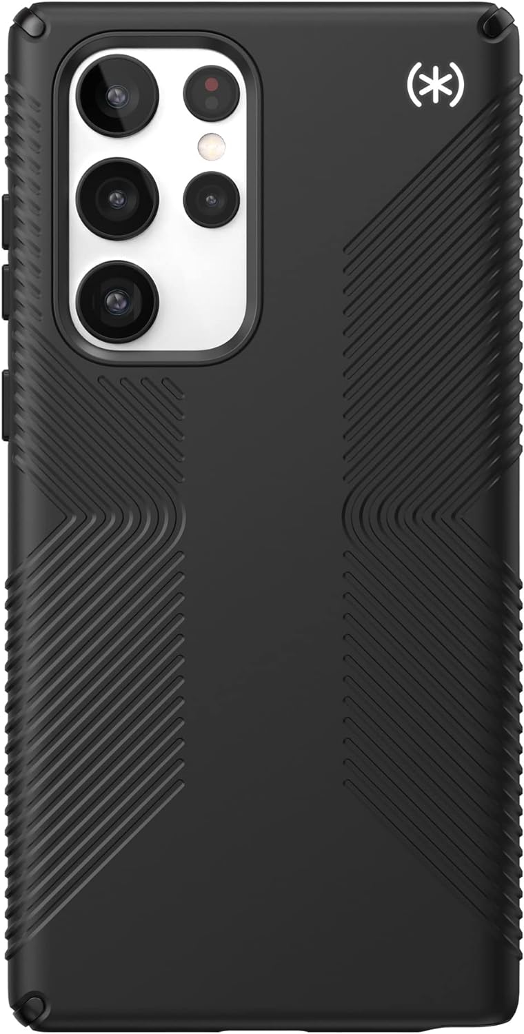 Speck Presidio2 Grip Samsung Galaxy S22 Ultra Case, 13ft Drop Protection - Black/White