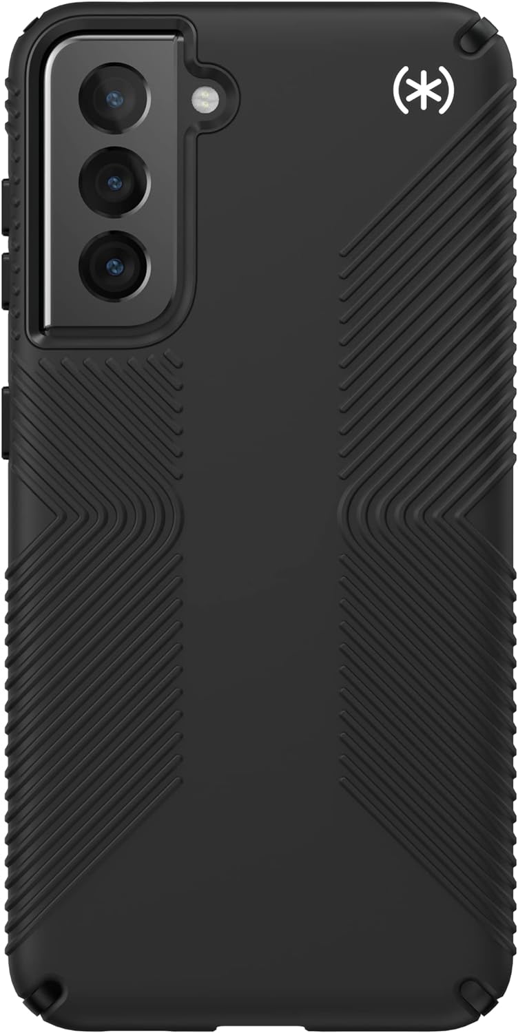 Speck Presidio2 Grip Samsung Galaxy S21 5G Case, 13ft Drop Protection - Black/White