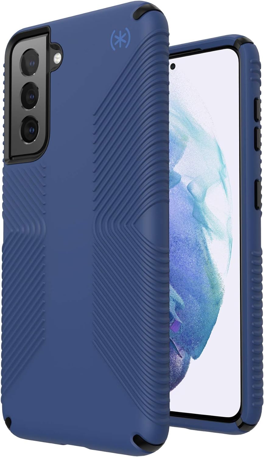 Speck Presidio2 Grip Samsung Galaxy S21 5G Case, 13ft Drop Protection - Coastal Blue/Black