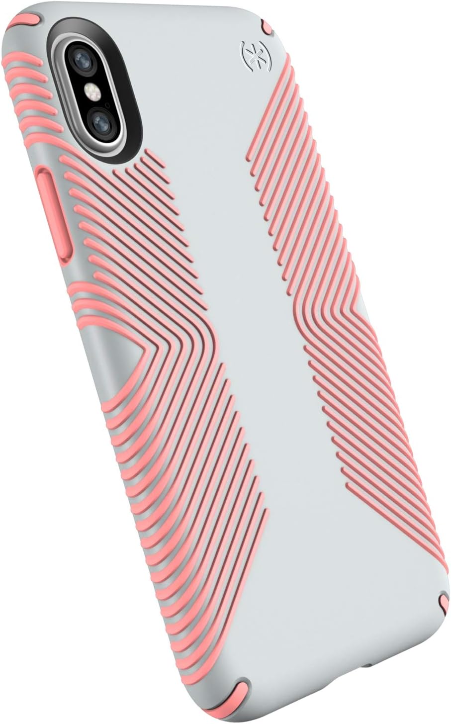 Speck Presidio Grip for Apple iPhone Xs iPhone X Case, 10ft Drop Tested - Grey/Pink