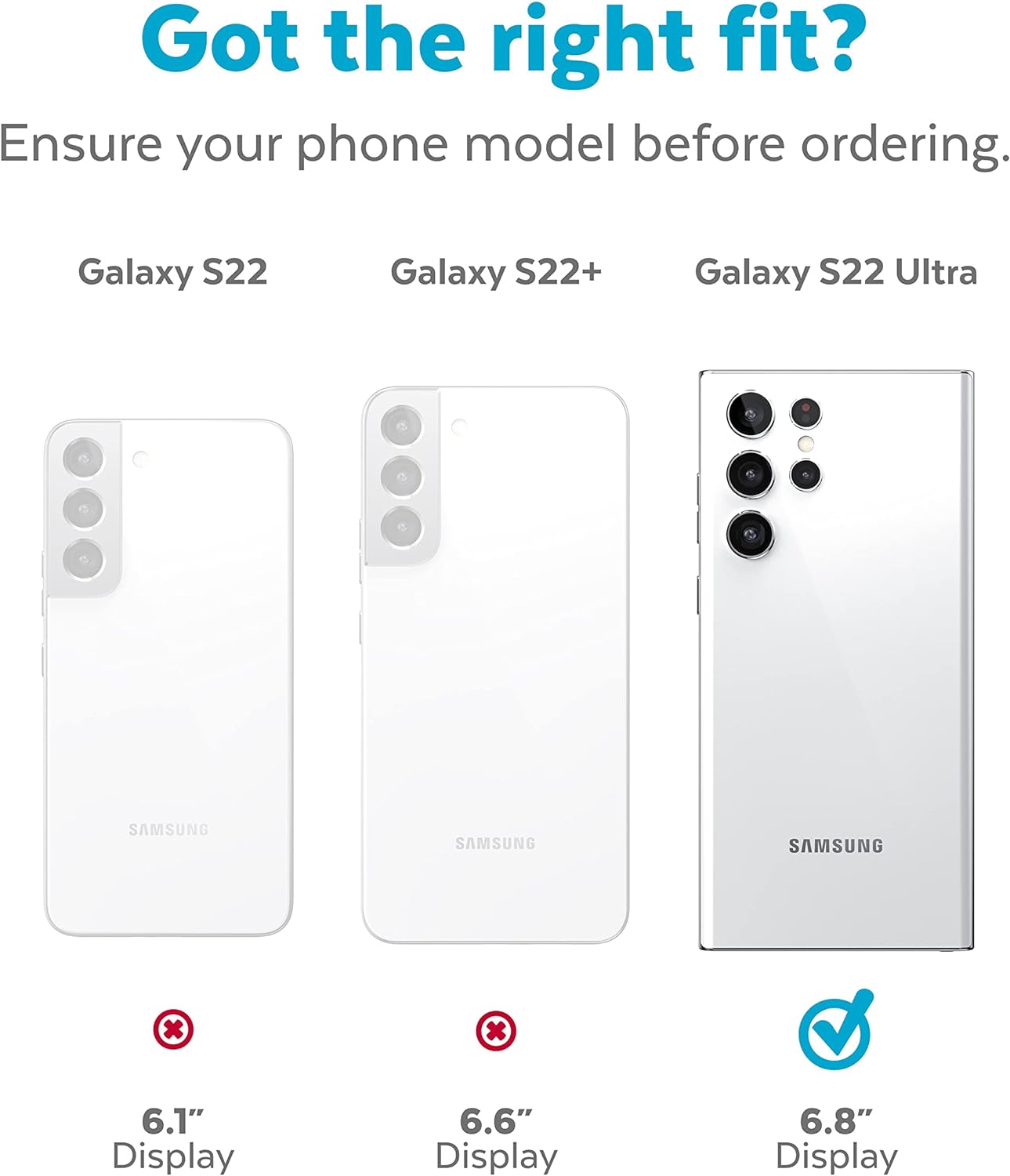 Speck Presidio2 Grip Samsung Galaxy S22 Ultra Case, 13ft Drop Protection - Black/White