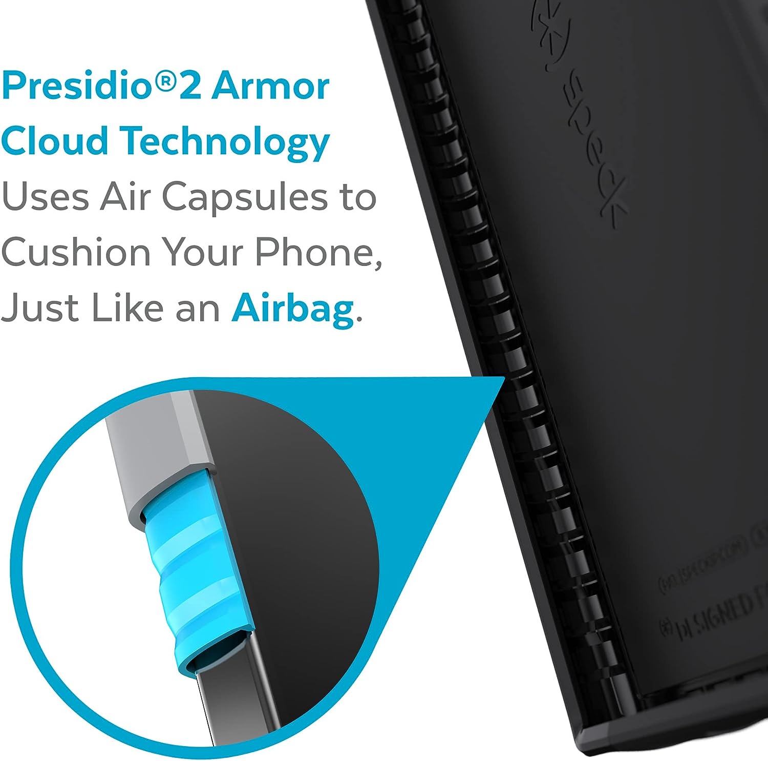 Speck Presidio2 Grip Samsung Galaxy S22 Ultra 5G Case, 13ft Drop Protection - Black/White