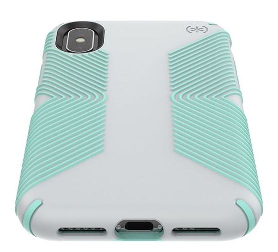 Speck Presidio Grip for Apple iPhone Xs iPhone X Case, 10ft Drop Tested - Grey/Green