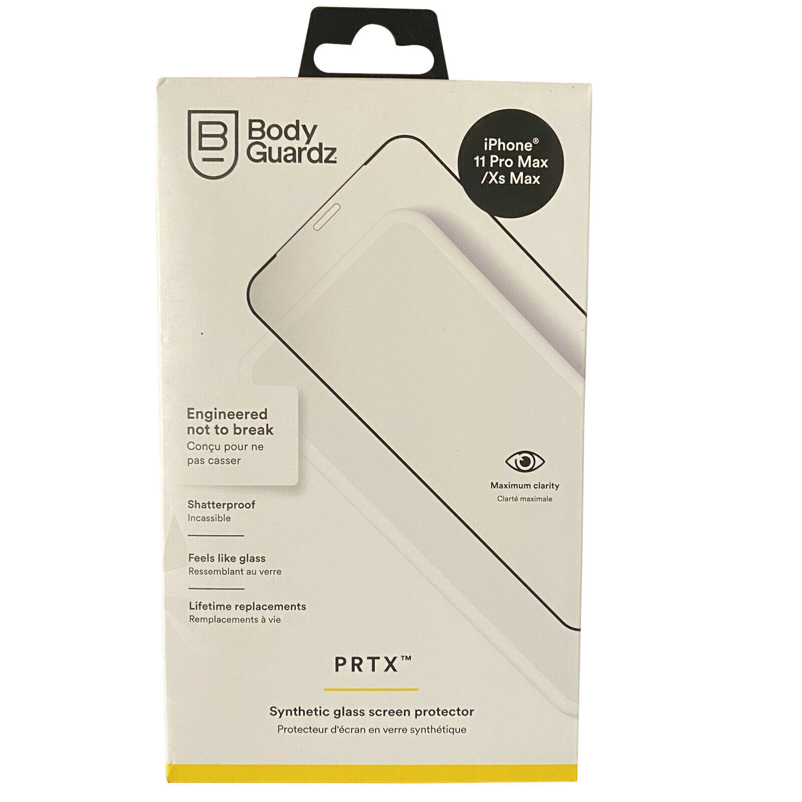 BodyGuardz PRTX Synthetic Glass Screen Protector Apple iPhone 11 Pro Max / Xs Max - Clear