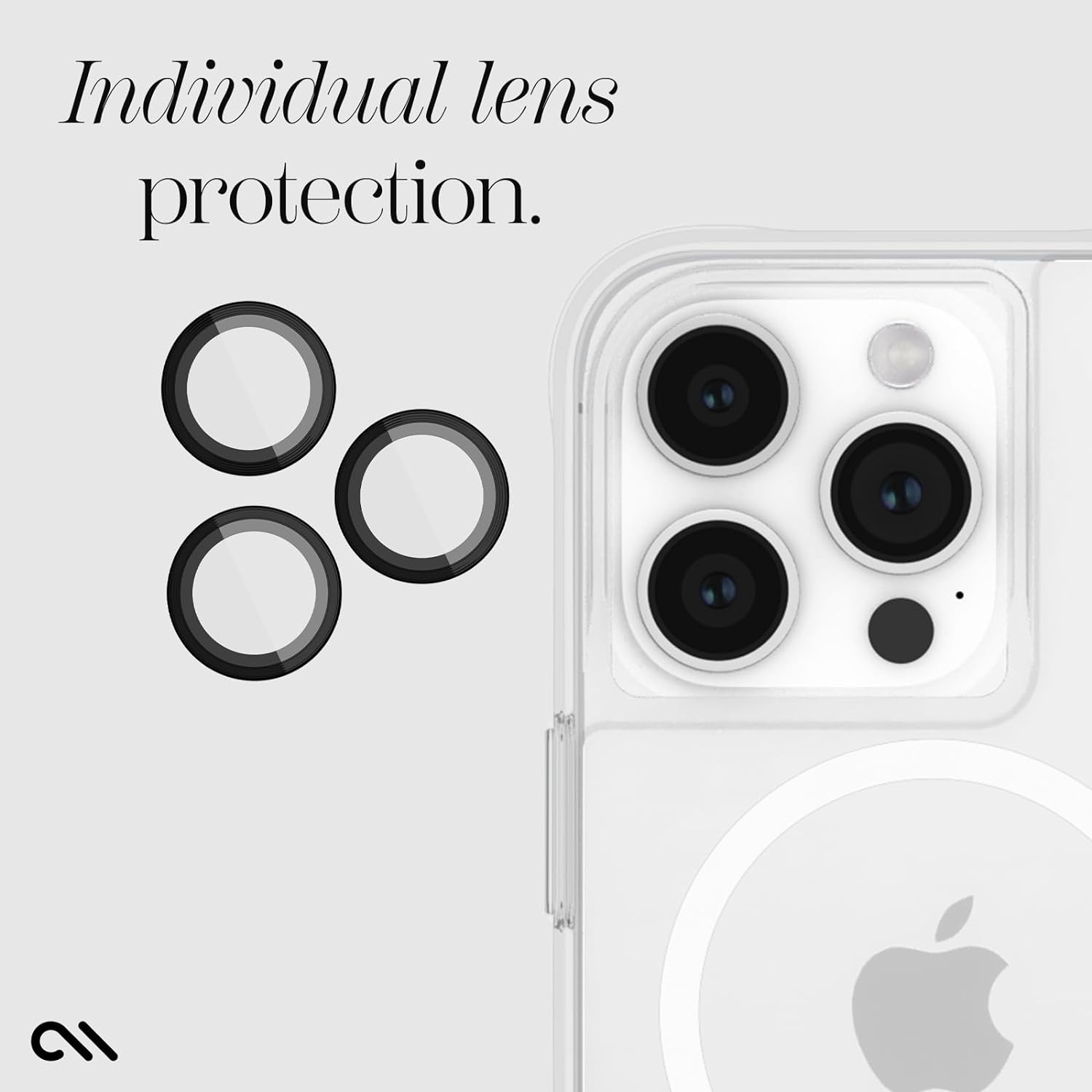 Case-Mate - Aluminum Ring Lens Protector for Apple iPhone 15 Pro / iPhone 15 Pro Max - Black