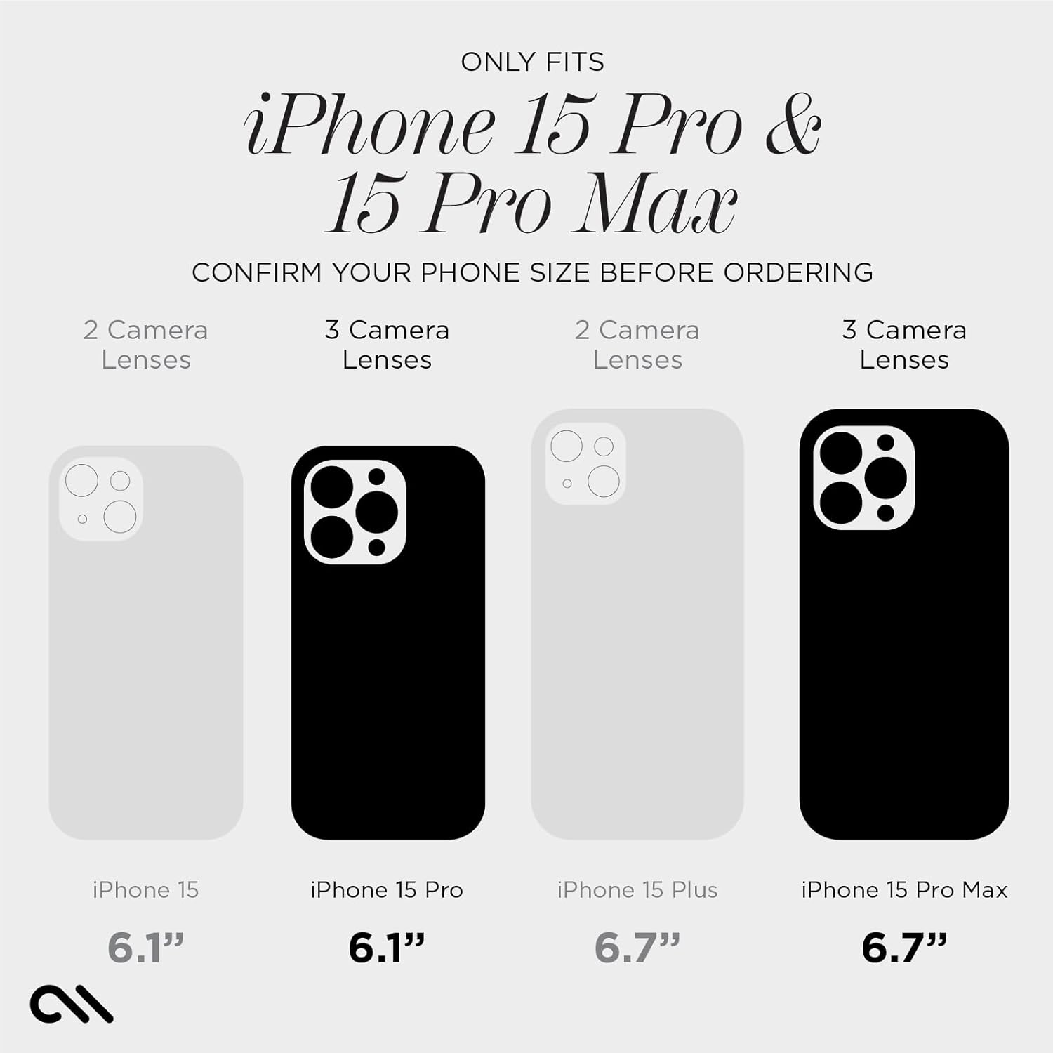Case-Mate Rear Camera Lens Glass Protector for Apple iPhone 15 Pro / iPhone 15 Pro Max - Clear